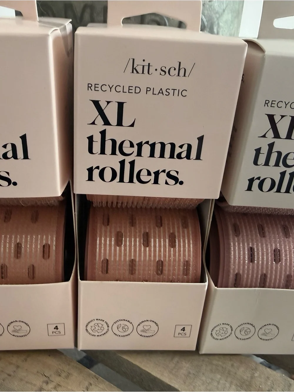 3 boxes -12 total rollars. Kitsch XL Thermal Rollers in Rose